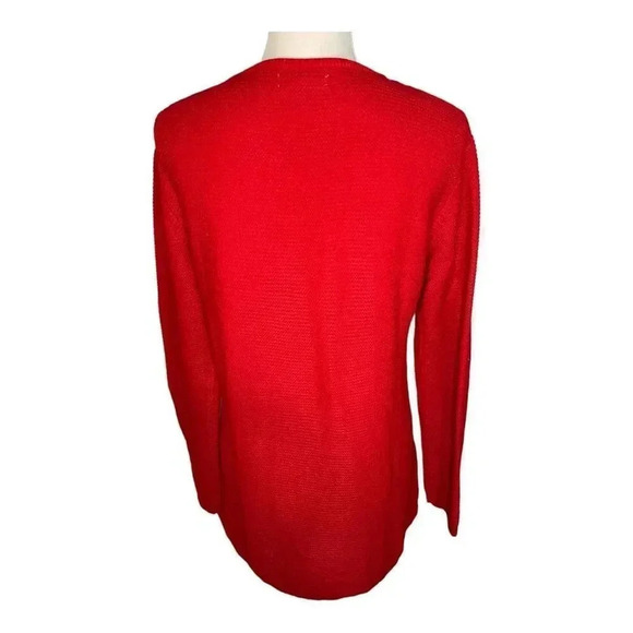 New‎ York & Company Women’s Medium Red Zippered V-Neck Sweater - Picture 3 of 4
